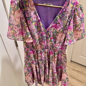 Boutique purple floral spring dress NWT Medium